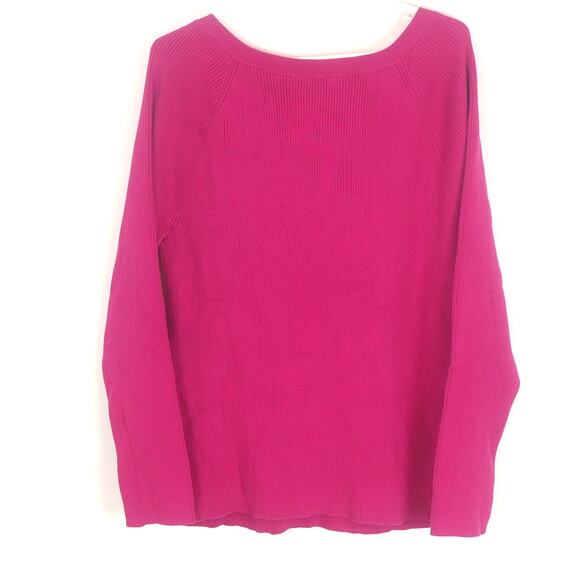 Lauren Ralph Lauren Cotton Sweater Women's 2X Pink Knit Boatneck Gold Buttons - Picture 3 of 10